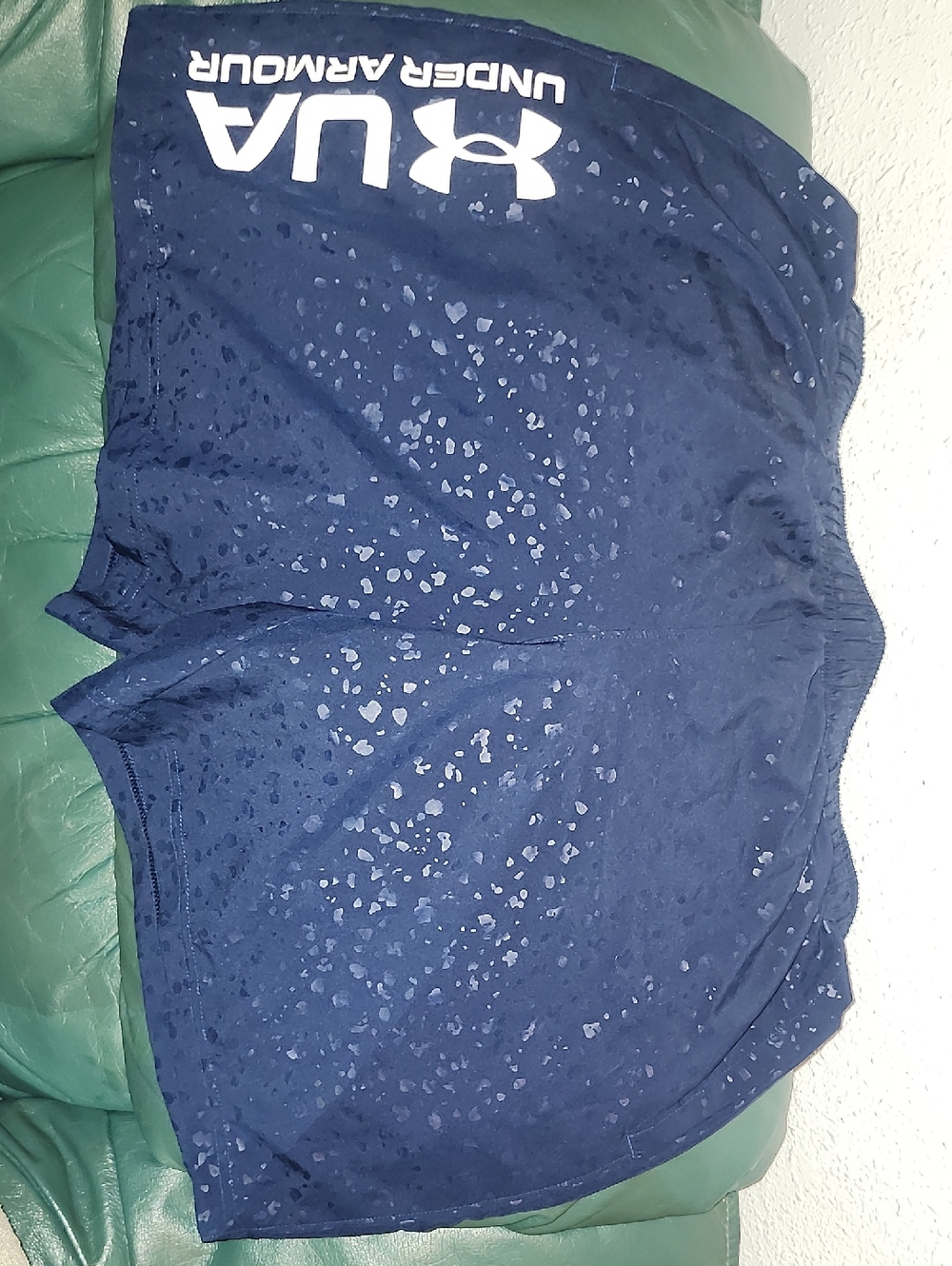 Under Armour Navy Blue Athletic Shorts with White Logo
